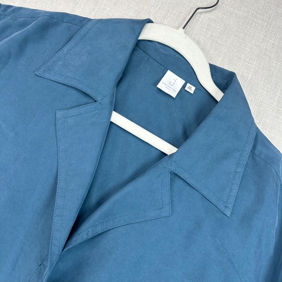 Jones New York Tops - Jones New York Blouse Women 2X Dark Fog Blue Single Button Cuffed Sleeve New